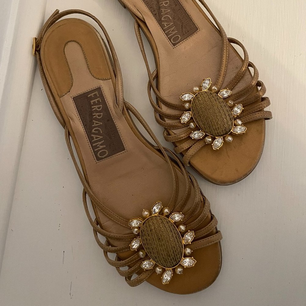 Salvatore Ferragamo Embellished Flat Sandal